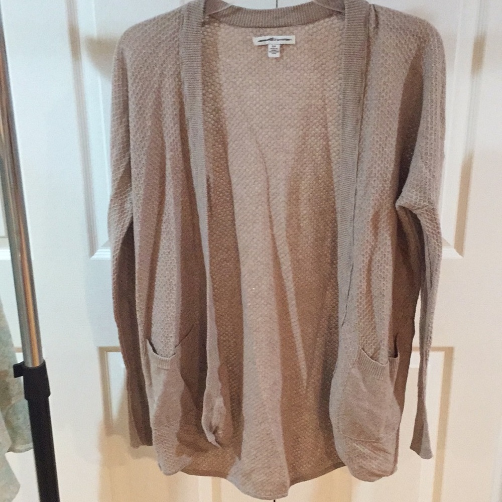 tan cardigan